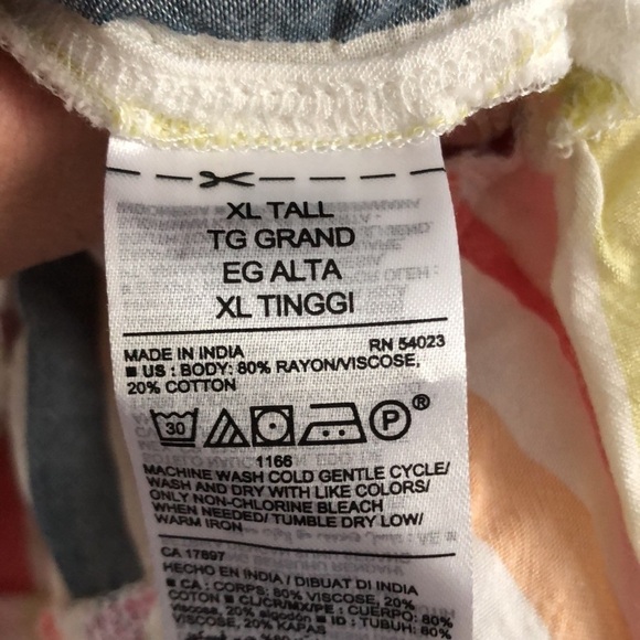 Old Navy Rainbow striped cotton tired skirt with waist tie in size XL Tall - Picture 5 of 5